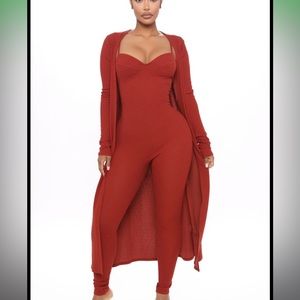 Sleeveless Jumpsuit with matching Cardigan